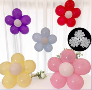 10 Miếng Kẹp nhựa tạo hình hoa bóng bay 5 cánh trang trí sinh nhật phông nền phòng cưới backdrop tiệc hpbd