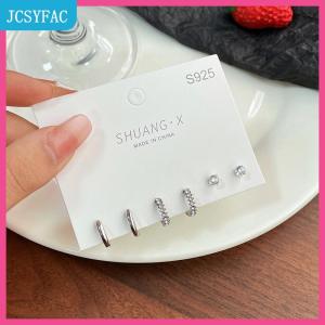 JCSYFAC 1 bộ bông tai kim loại hình tròn nhỏ dáng thả thời trang mới dành cho nữ bộ bông tai dạng xỏ khuyên có mặt dây chuyền sành điệu quà tặng trang sức