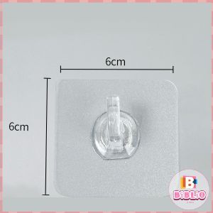 BIBLIO 10 Pcs Adhesive Wall Hook Hanger Strong Transparent Hook Suction Cup Sucker Wall Storage Holder Suitable for Bathroom Kitchen