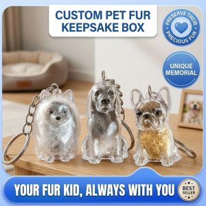 Dog Hair Pendant Keychain Transparent Organizer Cute Pet Hair Keepsake Accessory