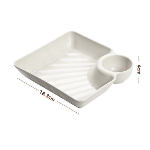 Joldhans จานเกี๊ยวทำซูชิ1ชิ้นจานทำขนมถาดทรงสี่เหลี่ยมทำจาก PP