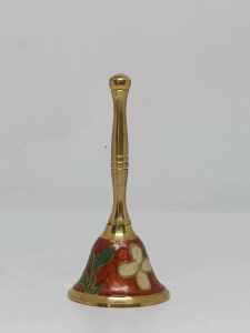 กระดิ่ง สายมู บูชาเทพ กระดิ่ง ทองเหลือง กระดิ่งด้ามจับ กระดิ่งพิธี  หล่อ หนา เรียบ เสียงใส จากประเทศอินเดีย ปากกว้าง2นิ้ว HB-803