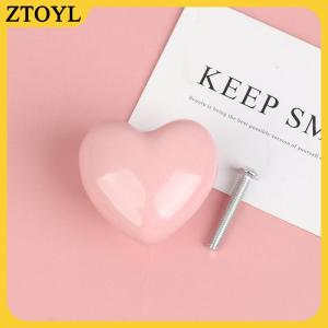 ZTOYL Tay nắm tủ quần áo bằng gốm cầm tay màu hoạt hình tay nắm ngăn kéo tròn một lỗ