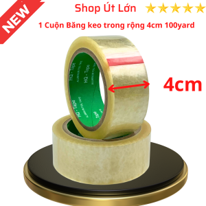 1 Cuộn Băng keo trong rộng 1cm 1.2cm 2.4cm 4cm 6cm 7cm - 100yard lõi giấy 3mm