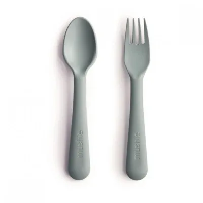 Mushie Fork and Spoon Set from Denmark (9 Colours) Baby Food Toddlers Kids Safe Dinnerware