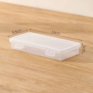 HOMEVOYAG Buckled Pencil Case Transparent Plastic Storage Box Waterproof Simple Stationery Box School Office