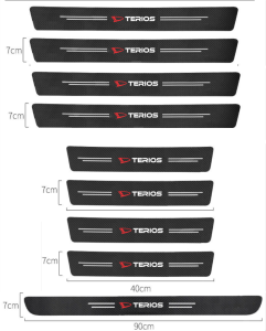 9pcs Sticker karbon anti gores mobil daihatsu terios stiker carbon 3d pengaman pijakan pintu bagasi mobil all new terios