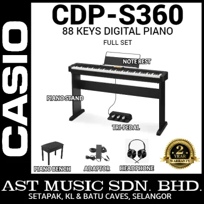 Casio CDP-S360 88 Keys Full Set Digital Piano – Black ( CDPS360 / Cdp-s360 )