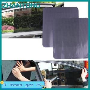 ZHANTONG 2Pcs Car side window mesh film windshield net sun shade sticker UV protection