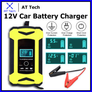 AT Tech 12V 6A Car Battery Charger Pengecas Bateri Kereta Motorsikal Restore Motorcycle Charge Pulse Repair Motor