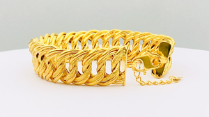 MJ Jewellery 916/22K Gold Hollow Double Coco Bracelet T027