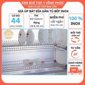 Giá kệ để úp bát đĩa chén ly lắp tủ bếp inox