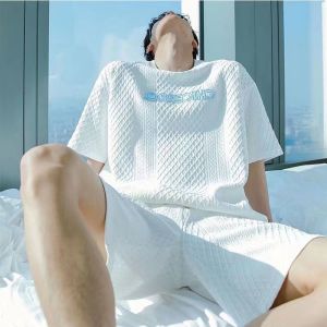 Đôi Trang Phục Thể Thao Mới Nhất Mùa Hè Cho Nam Gồm Áo Thun Rộng Tay Ngắn Và Quần Ống Rộng Bộ Hai Món Phong Cách Thời Trang Chất Liệu Mềm Mại Thoải Mái Phù Hợp Để Mặc Ở Nhà Hoặc Đi Chơi
