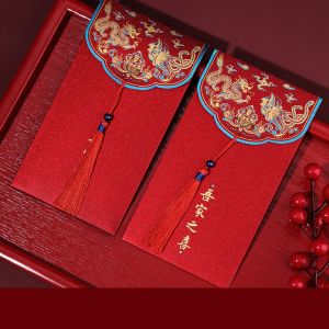 【🔥CNY 2025】12/6pcs Red Envelopes Spring Festival Red Pocket Chinese New Year Folding Hongbao Chinese Wedding Blessing Money Pouch Kids Gifts(In stock)
