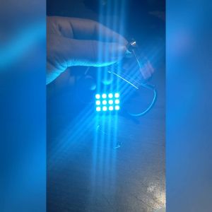 Lampu LED Plafon Kabin Mobil Interior 12V 12 Mata Cahaya Ice Blue