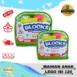 Mainan Anak Block Edukasi Lego Isi 120 PCS Bongkar Pasang Acekids
