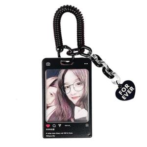 Transparent Protection Sleeve Photocard Photo Protector Holder Keyring Bus Cover Acrylic Cute Korean