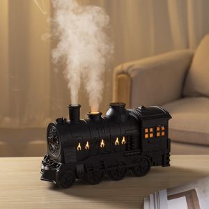 ASHANTIE Cool Mist Train Shape Diffuser LED Light Remote Control Air Humidifier Retro Style Adjustable Light Ultrasonic Humidifier Bedroom