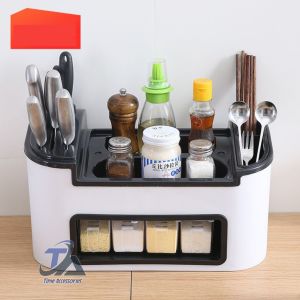 TAC RT103 Tempat Bumbu Dapur Rak Bumbu Dapur Tempat Pisau Sendok Rak Alat Memasak Kotak Bumbu Rak Dapur Bumbu 4 Laci