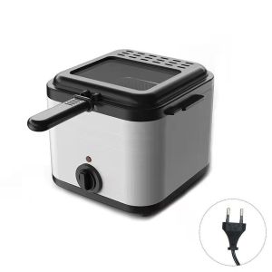 CEMOMEF French Fries with Basket Adjustable Thermostat 2.5L Frying Pan Deep Fryer Grill Electric Pot