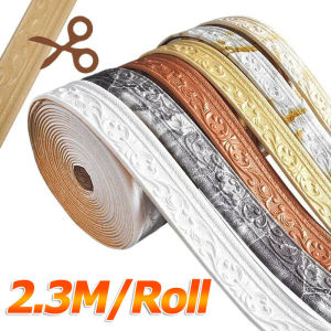 230cm 3D Wall Edging Foam Baseboard Wallpaper/Household Wall Trim Line Skirting Border Wall Sticker