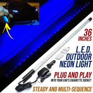 Neon Light LED Under Car Blue Light - 36 Inch Steady & Sequence Light