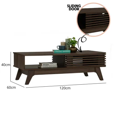 Furniture Direct PRADO 180cm Sliding Door TV Cabinet-Walnut