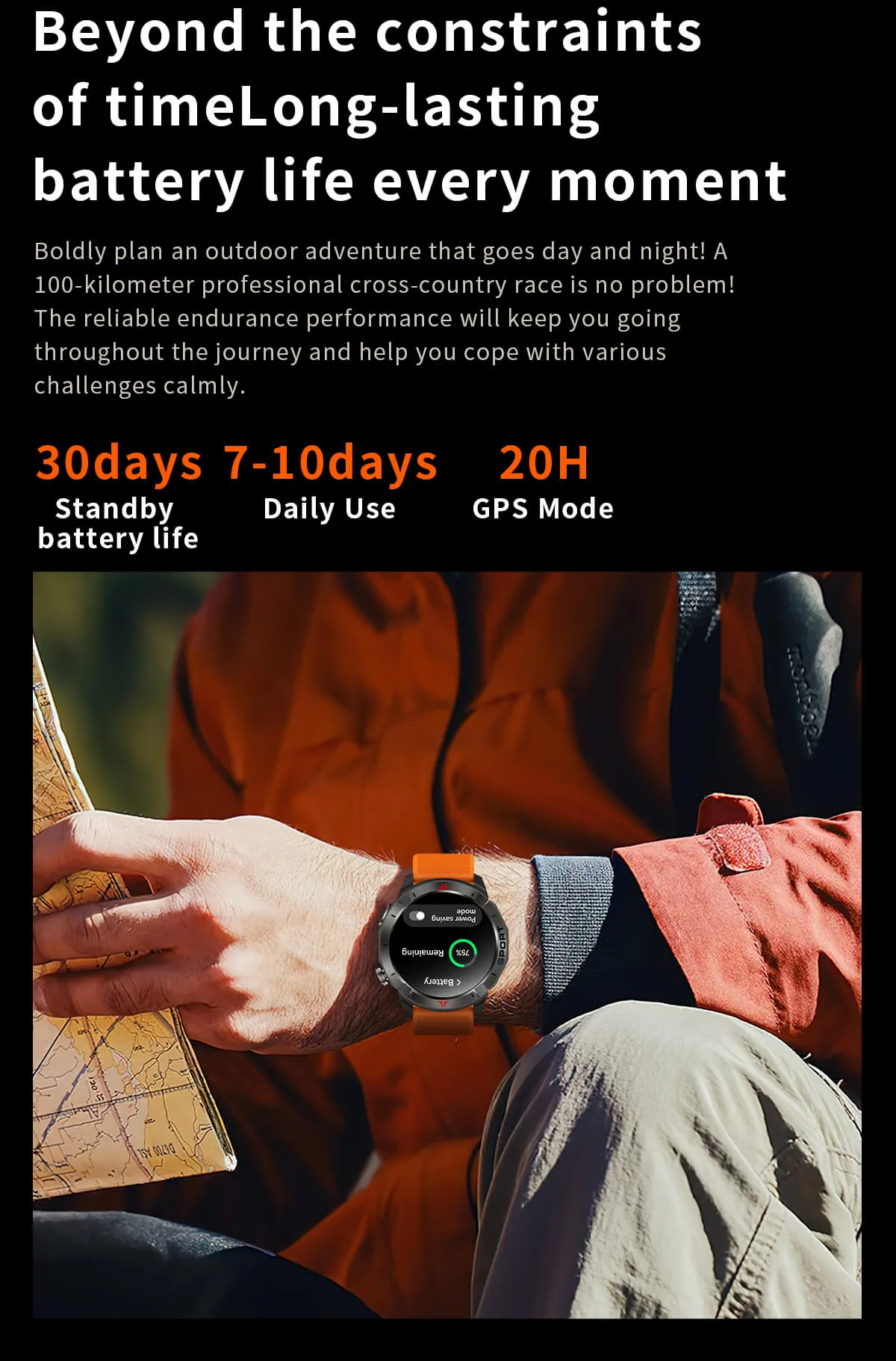 Aolon Navi R4 GPS สมาร์ทวอทช์ ตำแหน่งความถี่คู่หกดาวเทียม รับรู้การเคลื่อนไหวโดยอัตโนมัติ ระดับความสูง นาฬิกาสุขภาพ