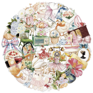 50PCS Watercolor Stickers Girls Garden Theme Waterproof Decals Suitable For Electronics Accessories Outdoor Gear Decor