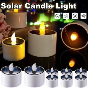 Solar LED Candle Light Flameless Candle Lamp Outdoor Waterproof Candle for Weeding Home Decor