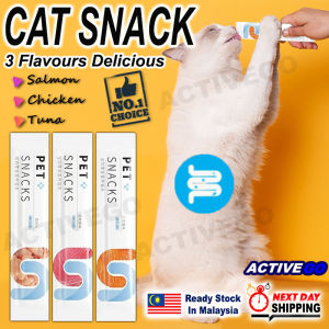 [MALAYSIA STOCK] 15g High Vitamin Creamy Cat Snack Stick Cat Treat Cat food Pouch Pudding Makanan Basah Kucing Murah Snek Ringan jajan Cat Favourite Wet Food With Vitamin AB&D High Protein Calcium Salmon Tuna Chicken 3 Flavour Pet Lick Top Sell ActiveGo