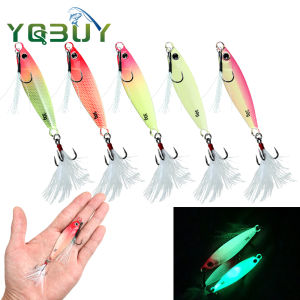 Fishing Luminous Metal Jigging Hook Spinner Bait 7g/10g/15g/20g/30g Laser Metal Jig Spoon Fishing Lure