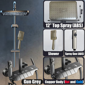 Shower Set 4 In 1 304 Stainless Steel Shower Faucet Set Hot Cold Piano Button Shower Set