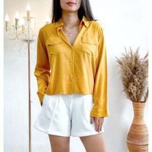 ANDREA BEAUTY CORNER/ Kemeja Alena / Kemeja Rayon / Baju Atasan Wanita / Kemeja Panjang KOREAN SYTLE MURAH