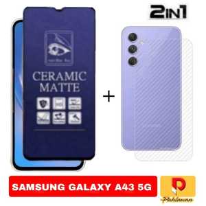 PAKET 2 IN 1 TEMPERED GLASS MATTE CERAMIC ANTI BLUE FOR SAMSUNG GALAXY A05 / A05S 2023 / M14 5G / A24 4G LTE / A34 5G / A54 5G / A14 5G / A04/ A04E MATTE CERAMIC ANTI PECAH