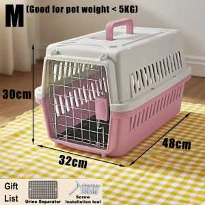 Pet Travel Cage Airline Approved Dog Cat Outdoor Carrier Small Animal Air Box Dog cage Cat cage Car Transport Crate Large Standard Size High Quality