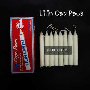 1 PAK LILIN LAMPU PUTIH CAP PAUS JUMBO TAHAN LAMA BATANG BATANGAN isi 8 pcs ECER