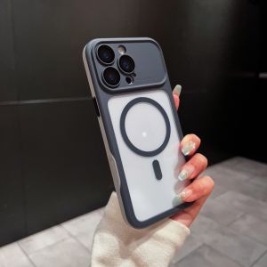 Luxury Clear Matte Shockproof Bumper Case for iPhone 17 16 15 14 Plus 13 12 11 Pro For Magsafe Wireless Charge Armor Cover Funda