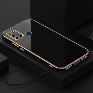 Case Plating Realme C17 Soft Case Lanyard Terbaru Premium Casing