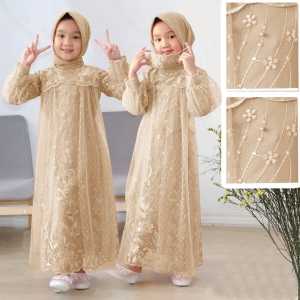 Gamis renata kids s-xxxl maxi brokat anak perempuan3-5thn / gaun pesta anak / gamis brokat anak perempuan / dress brkat anak perempuan / maxi anak perempuan / gamis anak