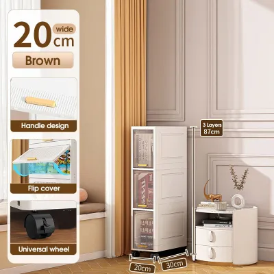 Multifunctional Slim Plastic Drawer Stackable Storage Cabinet Household Space Savers Moving Rack Kitchen Organizer