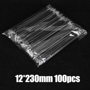 [100pcs]21cm/23cm Boba Milktea Straw Sago Straw Black Individually Packed Thick/Thin Straw