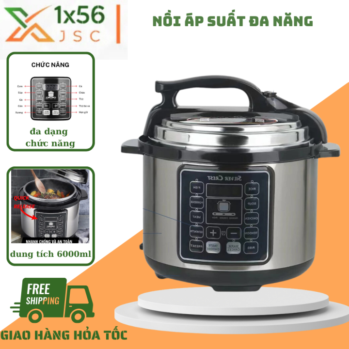 Nồi Áp Suất Điện Đa Năng 6L Silver Crest, Nồi Áp Suất Nấu Được Cơm 10 ...