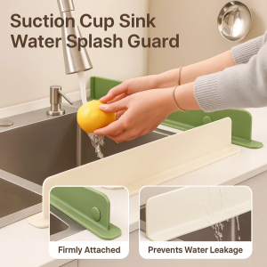 Suction Cup Sink Water Splash Guard Anti-water Board Dish Fruit Vegetable Washing Water Barrier Water-Splash-Guard
