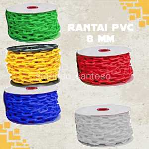 Rantai plastik 8 mm cone chain gantungan baju distro pvc warna 8 mm pita pengaman