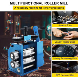 4.4Inch Rolling Mill Machine Small Manual Tablet Press Sheet Manual Combination Jewelry Rolling Mill Semicircle Jewelry Press for Gold & Silver Nuggets Press Circle Press Square Press Half Round