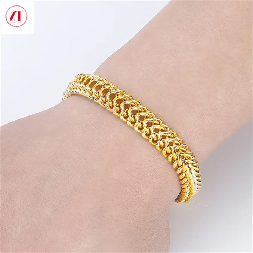 NEW XT Jewellery Korea 24k Coco Bracelet Men Button Bracelet Gold Plated