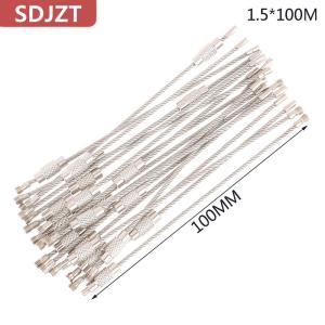 [COD] SDJZT พวงกุญแจเชือกลวด20ชิ้นพวงกุญแจลวดคาราบิเนอร์สายเคเบิลคาราไบเนอร์