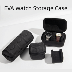 HENLI 2/3/4/5/6 Slots Portable Watch Box Waterproof EVA Material Travel Watch Organizer Compact Zipper Closure Watch Storage Bag Wristwatch