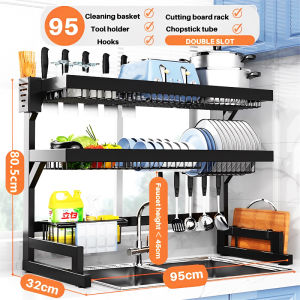 Rak Piring Wastafel Stainless steel Rak Cuci Piring Rak Dapur Dengan Aksesoris